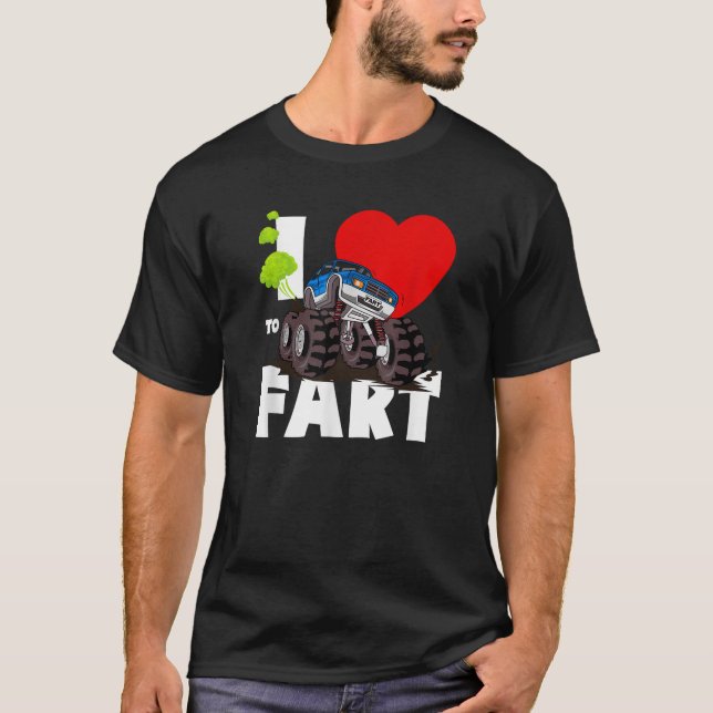 Ich Liebe zu Furz Monster Lkw Erwachsene Kinder lu T-Shirt (Vorderseite)