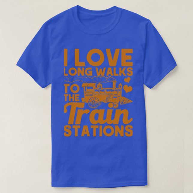 Ich Liebe zu Fuß zu Bahnhöfen T-Shirt (Design vorne)