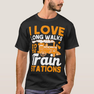 Ich Liebe zu Fuß zu Bahnhöfen T-Shirt
