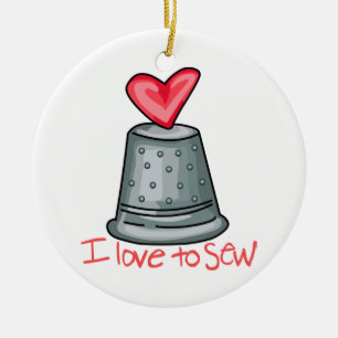 Ich Liebe zu sehen Keramik Ornament