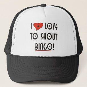 Ich Liebe zu Shout Bingo Truckerkappe