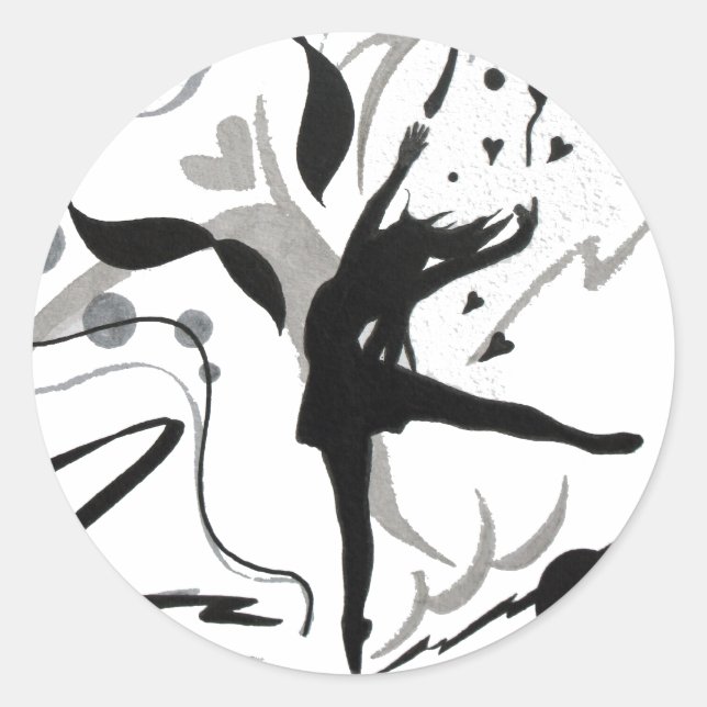 Ich Liebe zu tanzen Runder Aufkleber (Vorderseite)