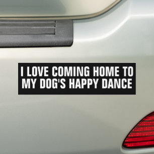 ICH LIEBE ZUHAUSE ZU MEINEM HUND KOMMT ZU DEM GLÜC AUTOAUFKLEBER