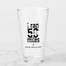 Ich lief 50 Meilen Ultramarathon Race Funny Runnin Glas
