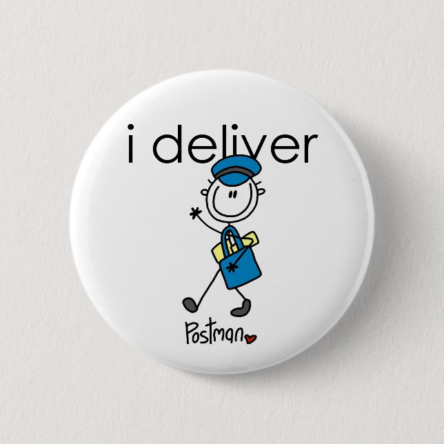 Ich Liefere Briefträger Button (Vorderseite)