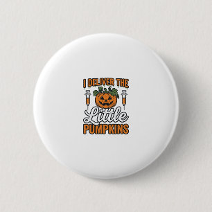 Ich liefere die kleinen Kürbisse Halloween Kranken Button