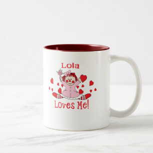 Ich Lola Liebe Lappen-Puppe Zweifarbige Tasse