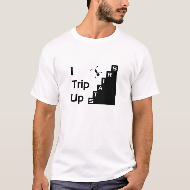 Ich löse oben Treppen-Shirt aus T-Shirt (Vorderseite)