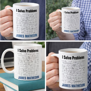 Ich löse Probleme Lustige Mathe-Gleichungen Person Kaffeetasse