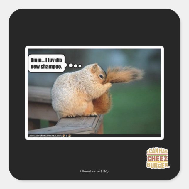 Ich luv neues Shampoo Quadratischer Aufkleber (Vorderseite)