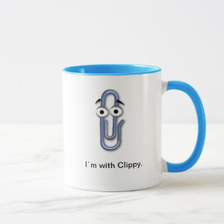 "Ich ` m mit Clippy" Kaffee Tasse - cyan-blaue