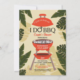 ICH MACH BBQ Paare Dusche Garten Hof Blätter Einladung