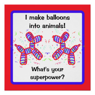 Ich mache Balloons zu Tieren Twister Poster