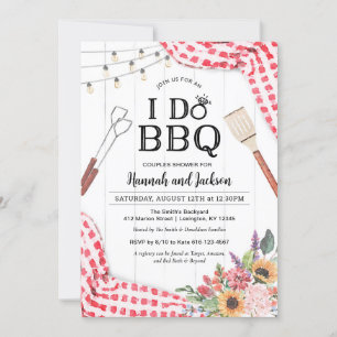 Ich mache BBQ-Einladung für Paare-Shower mit Rot Einladung