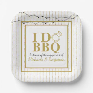 Ich mache BBQ Gold Verlobungsfeier Paare Spritzpar Pappteller