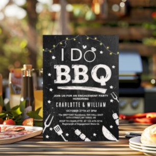 Ich mache BBQ-Lichterketten Rustikale Verlobungsfe Einladung