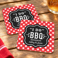 Ich mache BBQ Rot Gingham Hochzeit
