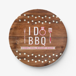 Ich mache BBQ Rustikale Verlobungsfeier Paare Show Pappteller