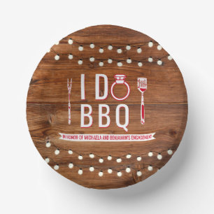 Ich mache BBQ Rustikale Verlobungsfeier Paare Show Pappteller
