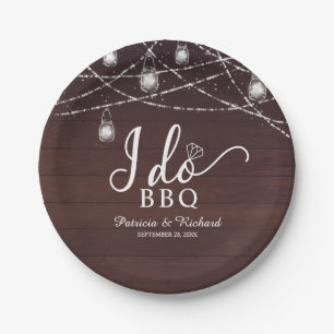 Ich mache BBQ Rustikale Verlobungsfeier Pappteller