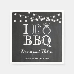Ich mache BBQ-Schiefertafel-Hochzeit Verlobung Ser Serviette