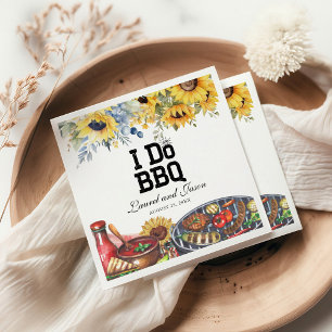 Ich mache BBQ Sonnenblume Rustikale Verlobungsfeie Serviette