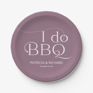 Ich mache BBQ Verlobungsfeier Lila Pappteller