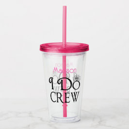 Ich mache Crew Black Pink Monogram Wedelmädchen Acryltrinkbecher