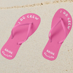 Ich mache Crew Bridge, um Personalisiert rosa zu s Flip Flops
