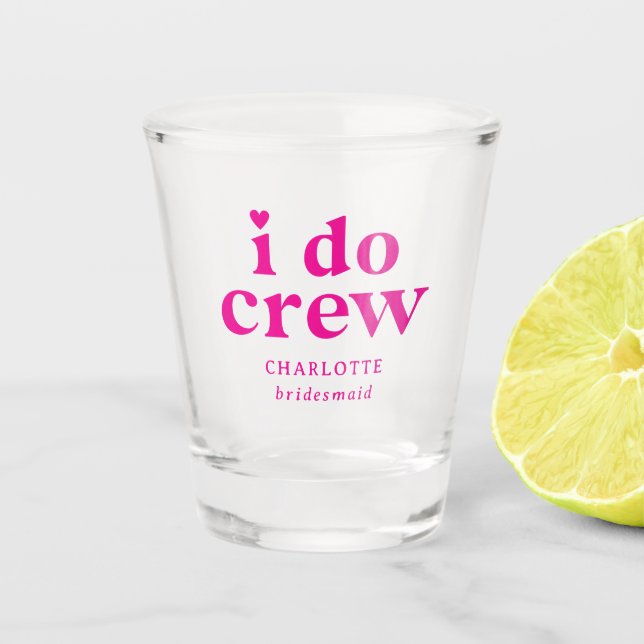 Ich mache Crew Hochzeit Brautparty Junggeselinnen- Schnapsglas (Vorderseite)