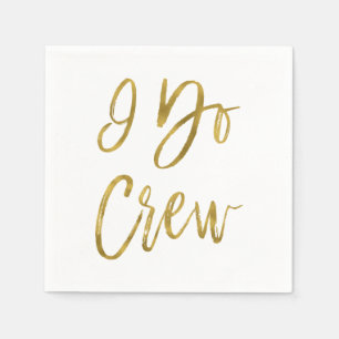 Ich mache Crew Imitate Gold Fohlen und Weiß Serviette
