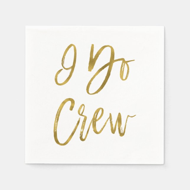 Ich mache Crew Imitate Gold Fohlen und Weiß Serviette (Vorderseite)