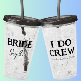 Ich mache Crew Junggeselinnen-Abschied Brides Name Acryltrinkbecher