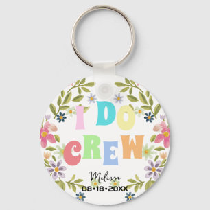 Ich mache Crew Spaß Retro Wasserfarbe Blumenüberhä Schlüsselanhänger