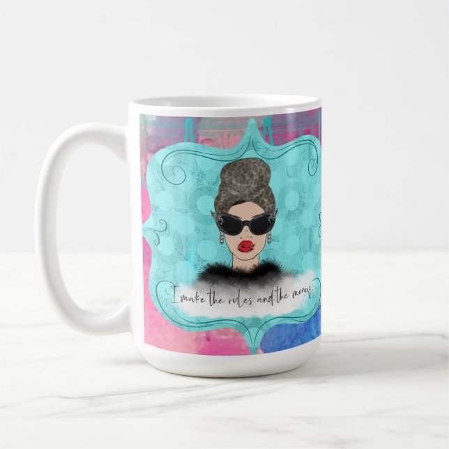 Ich mache die Regeln und die Geld-Kaffee-Tasse Kaffeetasse (Links)