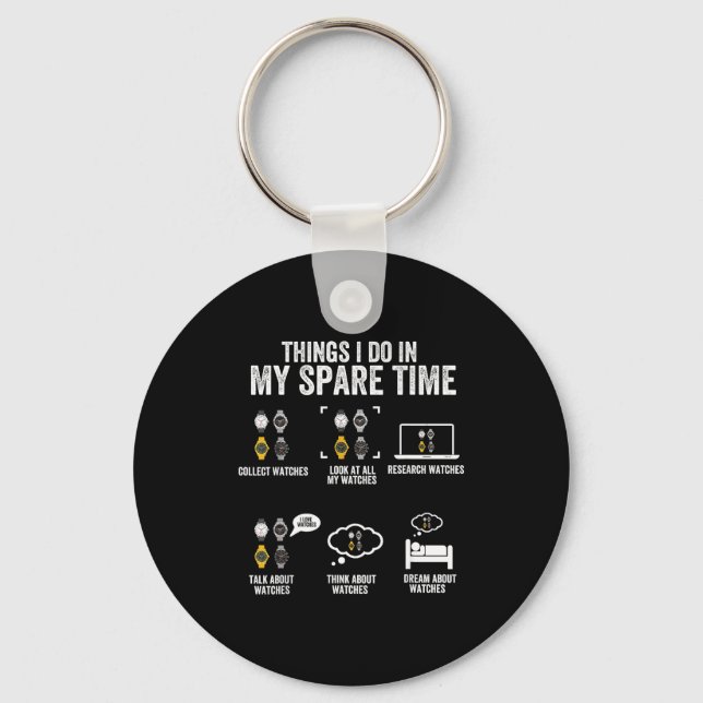 Ich mache Dinge Freizeit-Uhrmacher-Uhr Schlüsselanhänger (Vorderseite)