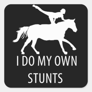 Ich mache eigene Stunts Vaulting Horseriding Quadratischer Aufkleber