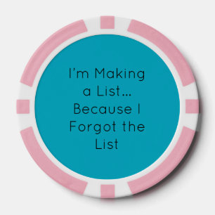 Ich mache eine Liste… weil ich die Liste vergessen Pokerchips
