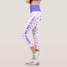Ich mache es für die Donuts weiß mit bunten Punkte Capri Leggings