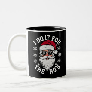 Ich mache es für die Hos lustiger Weihnachtsmann h Zweifarbige Tasse