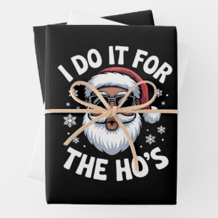 Ich mache es für die Hos Weihnachten Afroamerikani Geschenkpapier Set