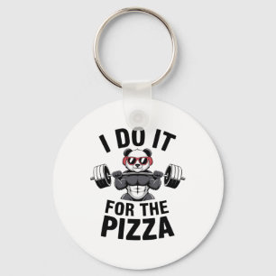 Ich mache es für die Pizza Barbell Bodybuilder Bod Schlüsselanhänger