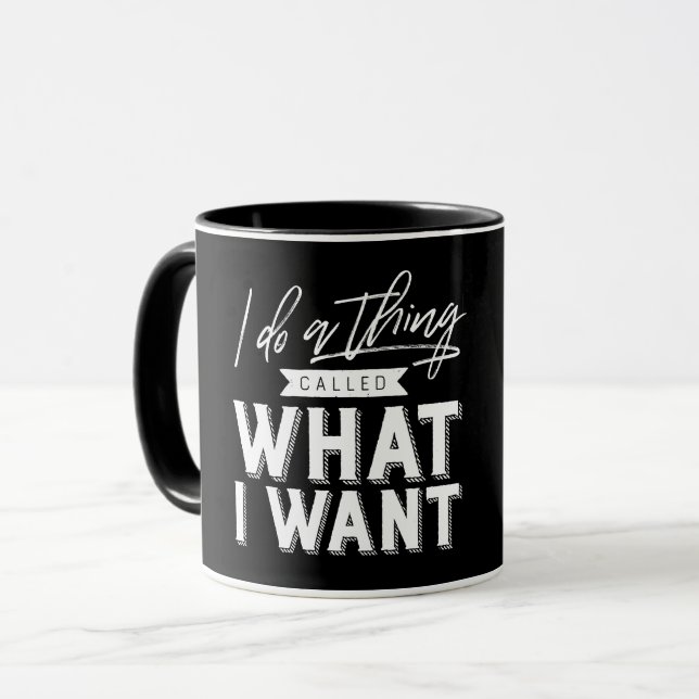 Ich mache etwas, das ich Typografie Wollte Tasse (Vorderseite Links)