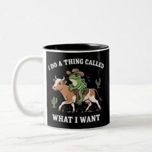 Ich mache etwas, das ich will Lustiger Froschliebh Zweifarbige Tasse