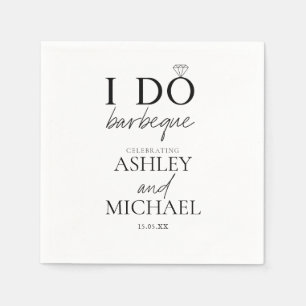 Ich mache GRILLEN Black & White Simple Engagement  Serviette