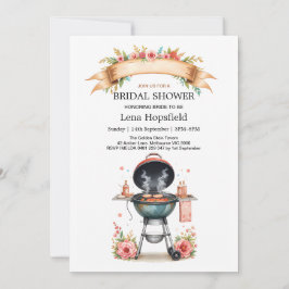 Ich mache Grillen Brautparty Aquarell Blumenkohl Einladung