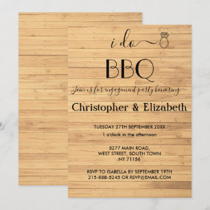 Ich mache GRILLEN Engagement Partei Rustikale Holz Einladung