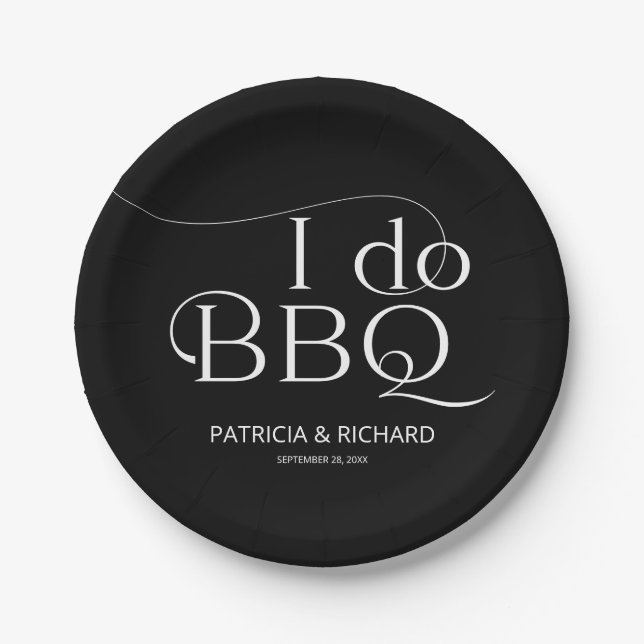 Ich mache GRILLEN Engagement Party Black Pappteller (Vorderseite)