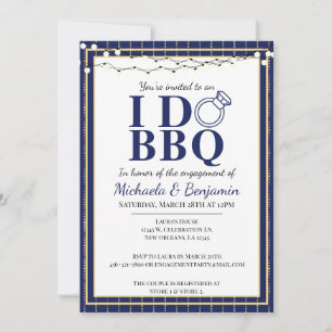 Ich mache GRILLEN Engagement Party Blue Couples Du Einladung