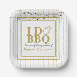 Ich mache GRILLEN Gold Engagement Party Paare Dusc Pappteller